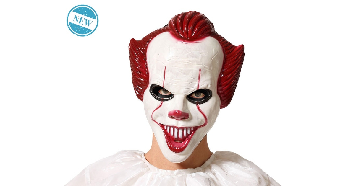 MXJFYY Masque De Clown Mortel Assassin Chapeau Halloween Latex Méchant Noël Jeu De Rôle Coiffe Réaliste Costume